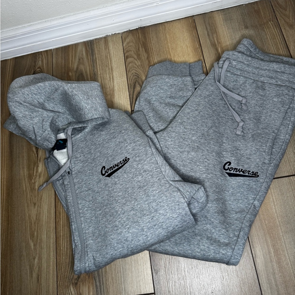 Converse Gray Hoodie and Sweatpants Set